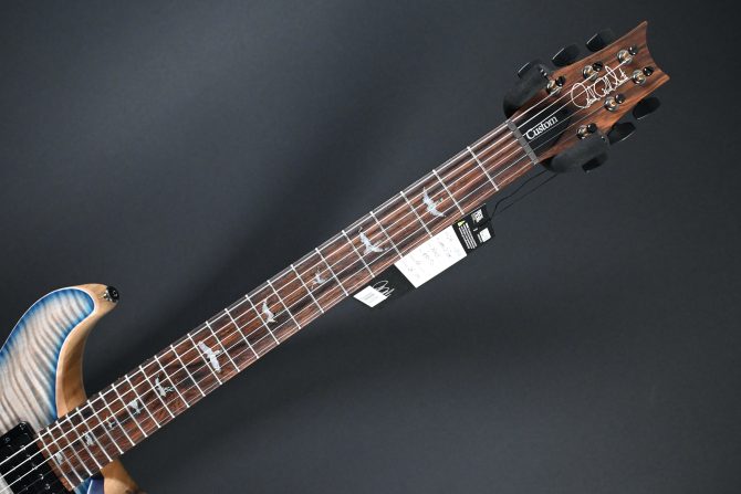 PRS Wood Library Custom 24 Piezo 10-Top Gray Black Fade w/ Cobalt Microburst #068