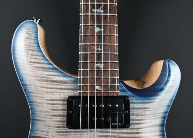 PRS Wood Library Custom 24 Piezo 10-Top Gray Black Fade w/ Cobalt Microburst #068