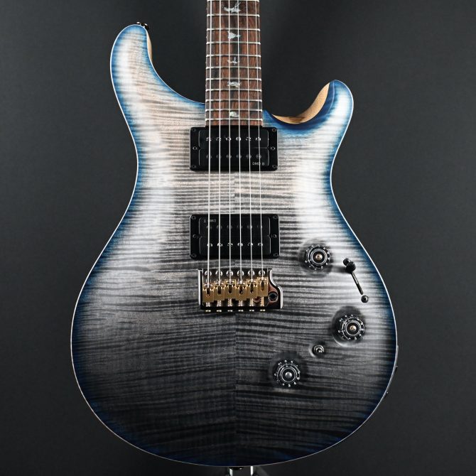 PRS Wood Library Custom 24 Piezo 10-Top Gray Black Fade w/ Cobalt Microburst #068