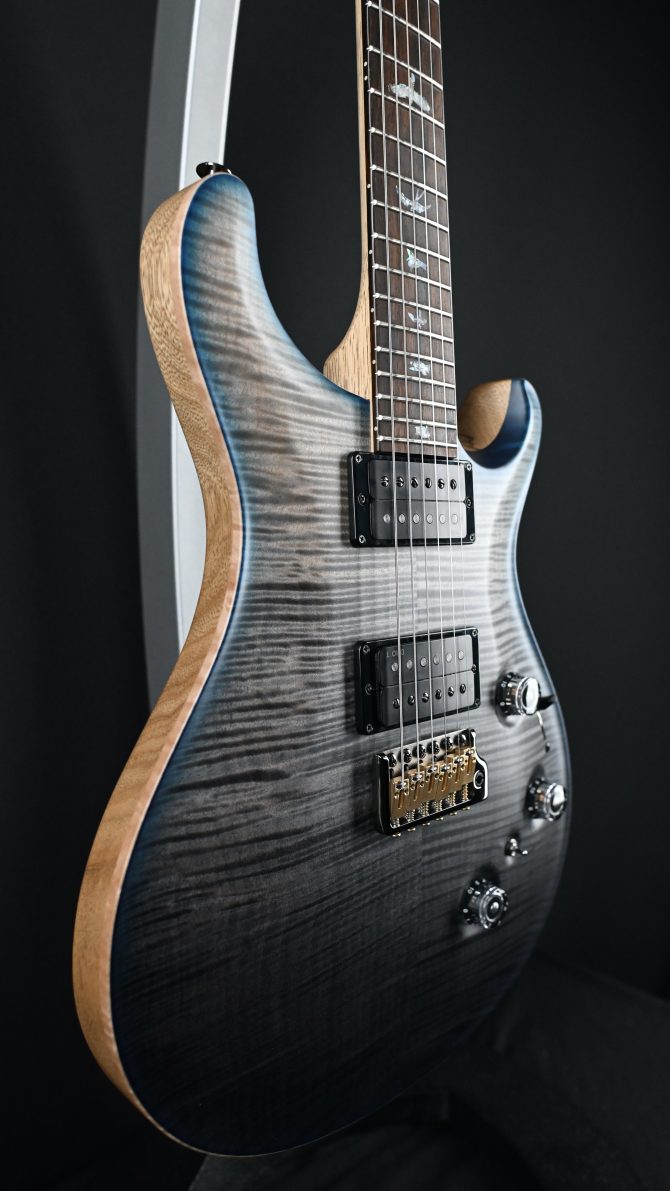 PRS Wood Library Custom 24 Piezo 10-Top Gray Black Fade w/ Cobalt Microburst #068