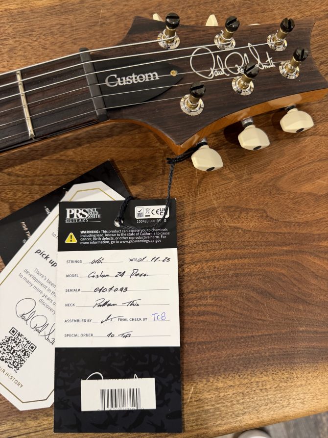 Pre-Owned PRS Custom 24 Piezo 10-Top Carroll Blue #093