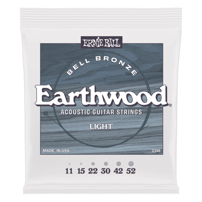 Ernie Ball Light Earthwood Bell Bronze Acoustic Guitar Strings 11-52