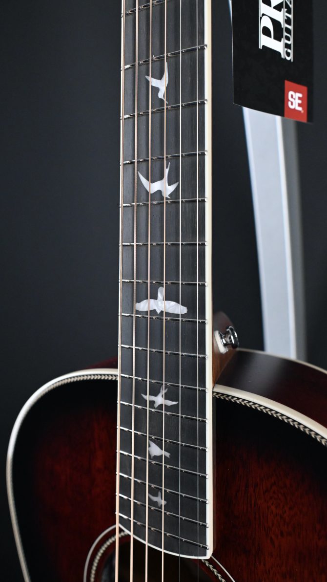 PRS SE P20E Parlor Acoustic Guitar Fire Red Burst #107