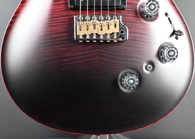 PRS Wood Library Custom 24 Piezo 10-Top Fire Red Gray Black Fade #606
