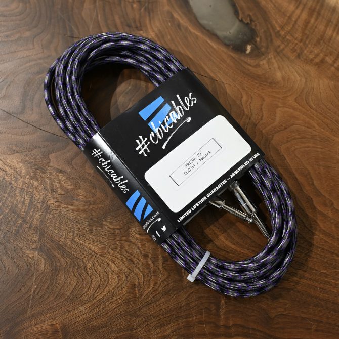 CBI Cables Prism Series Cloth Instrument Cable 20-ft PN-960-20 Gray/Purple