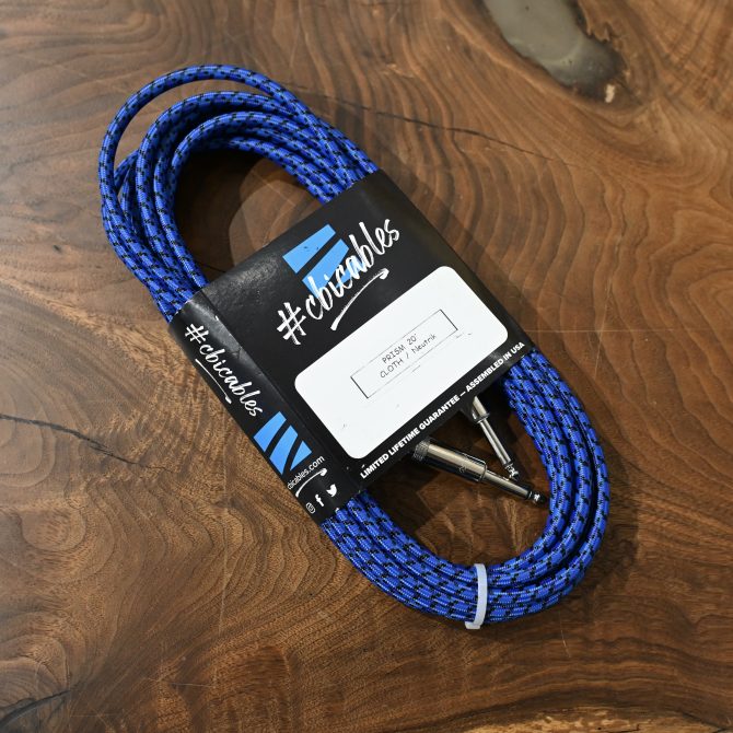CBI Cables Prism Series Cloth Instrument Cable 20-ft PN-525-20 Blue/Black