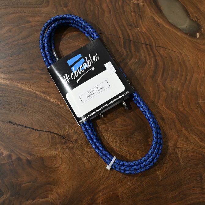 CBI Cables Prism Series Cloth Instrument Cable 10-ft PN-726-10 Blue/Black