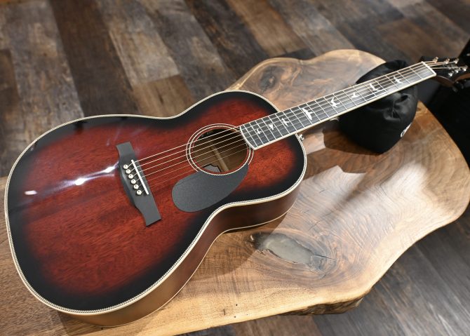PRS SE P20E Parlor Acoustic Guitar Fire Red Burst #107