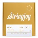Stringjoy 13-56 Medium Gauge Brights – 80/20 Bronze Acoustic Guitar Strings