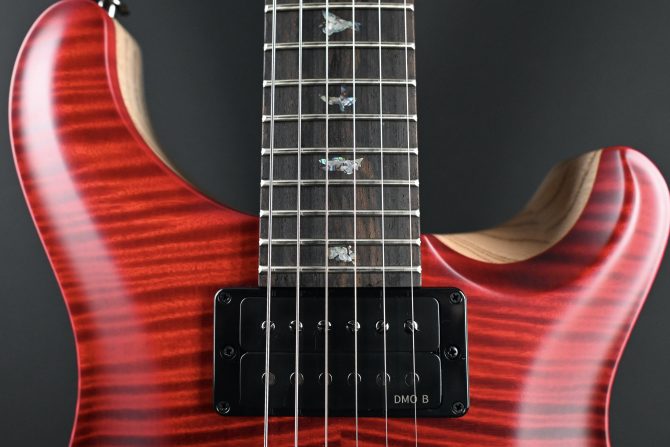 PRS Wood Library Custom 24 Piezo 10-Top Fire Red Gray Black Fade #606