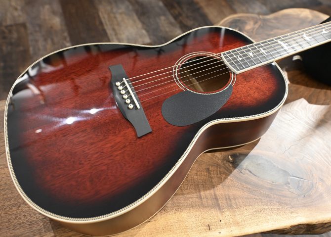 PRS SE P20E Parlor Acoustic Guitar Fire Red Burst #107