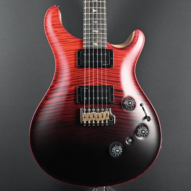 PRS Wood Library Custom 24 Piezo 10-Top Fire Red Gray Black Fade #606