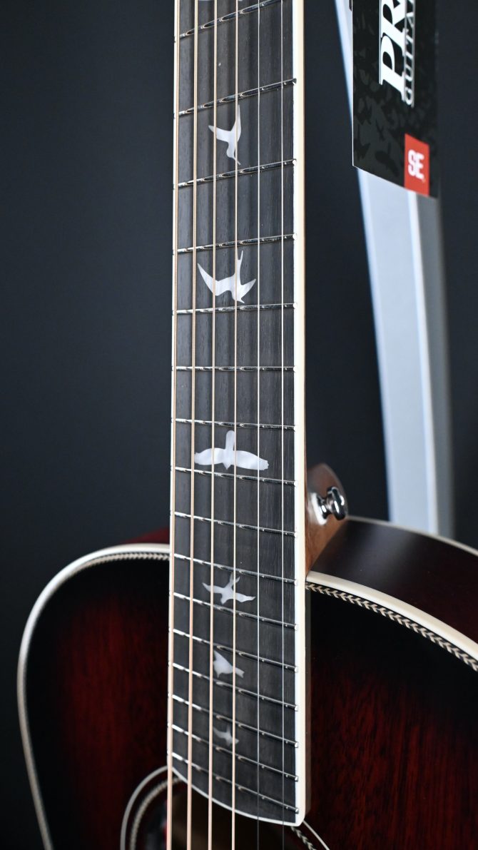 PRS SE P20E Parlor Acoustic Guitar Fire Red Burst #079