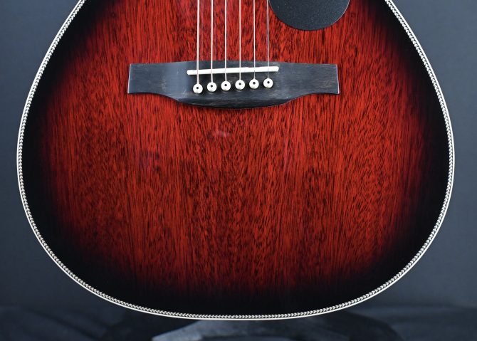 PRS SE P20E Parlor Acoustic Guitar Fire Red Burst #079