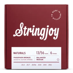 Stringjoy 13-56 Medium Gauge Naturals - Phosphor Bronze Acoustic Guitar Strings