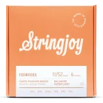 Stringjoy 11-52 Super Light Gauge Foxwoods – Coated Phosphor Bronze Acoustic Guitar Strings