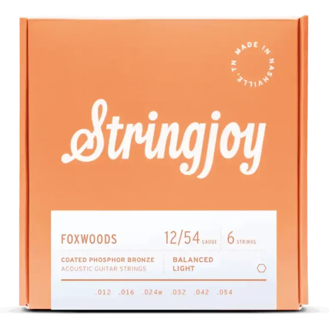 Stringjoy 12-54 Light Gauge Foxwoods - Coated Phosphor Bronze Acoustic Guitar Strings