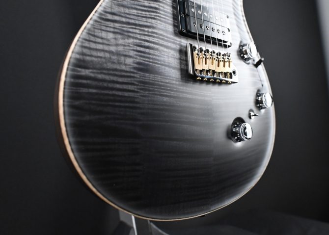 PRS Wood Library Custom 24 Piezo 10-Top Gray Black Fade with Charcoal Back #605