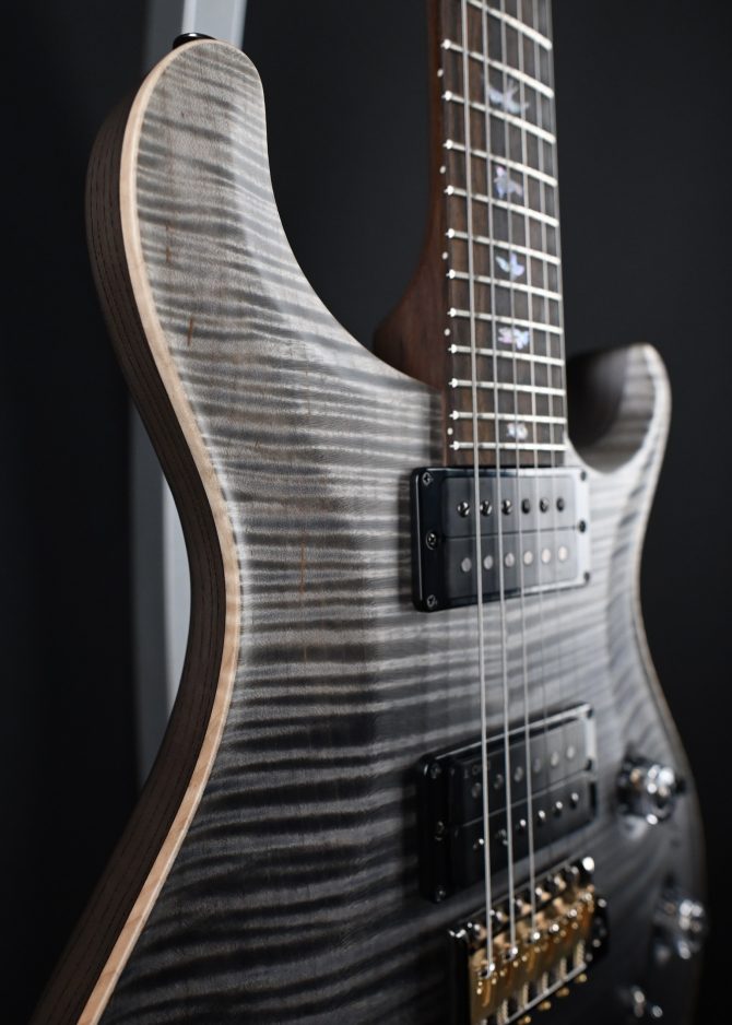 PRS Wood Library Custom 24 Piezo 10-Top Gray Black Fade with Charcoal Back #605