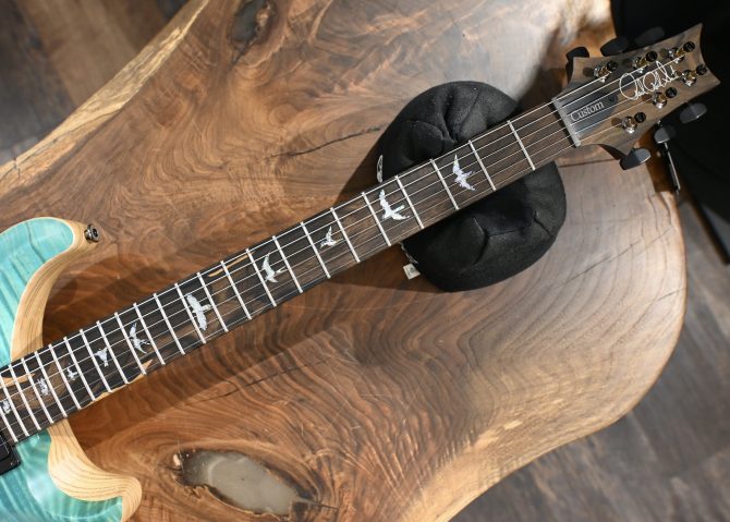 PRS Wood Library Custom 24 Piezo 10-Top Fire Red Gray Black Fade #606 (Copy)