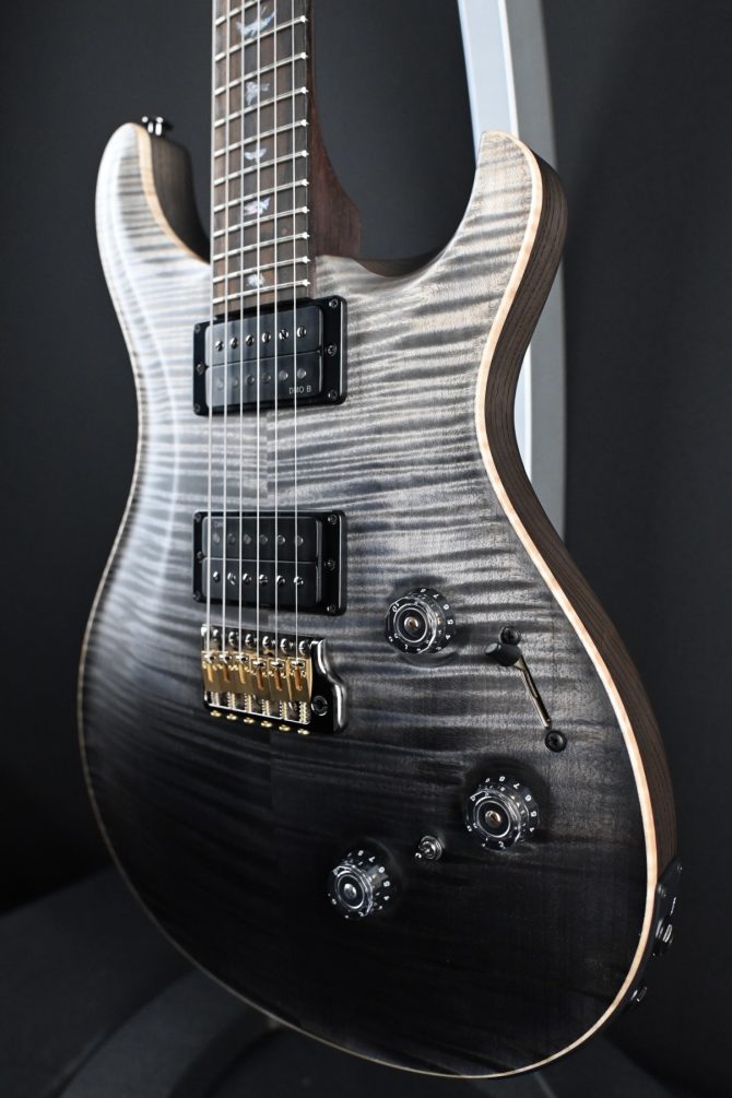 PRS Wood Library Custom 24 Piezo 10-Top Gray Black Fade with Charcoal Back #605