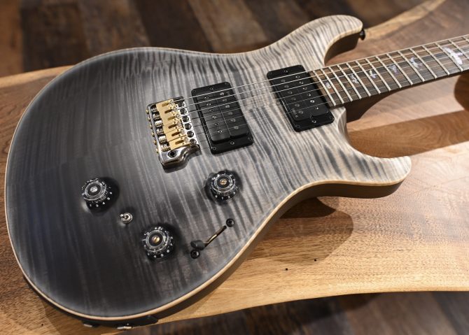 PRS Wood Library Custom 24 Piezo 10-Top Gray Black Fade with Charcoal Back #605