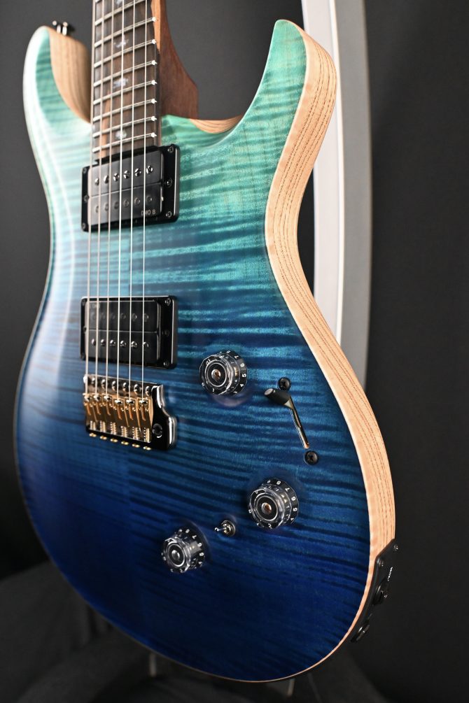 PRS Wood Library Custom 24 Piezo 10-Top Fire Red Gray Black Fade #606 (Copy)