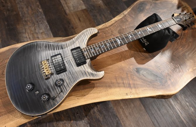 PRS Wood Library Custom 24 Piezo 10-Top Gray Black Fade with Charcoal Back #605