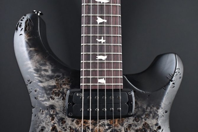 PRS S2 Wood Library Custom 24-08 Poplar Burl Charcoal Burst #195