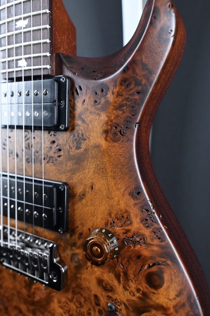PRS S2 Wood Library Custom 24 Poplar Burl Black Gold Burst #199