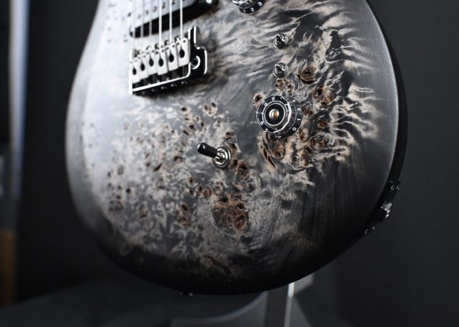 PRS S2 Wood Library Custom 24-08 Poplar Burl Charcoal Burst #195