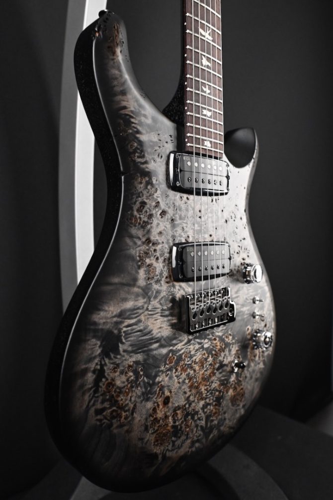 PRS S2 Wood Library Custom 24-08 Poplar Burl Charcoal Burst #195