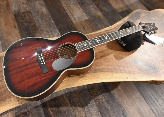 PRS SE P20E Parlor Acoustic Guitar Fire Red Burst #110