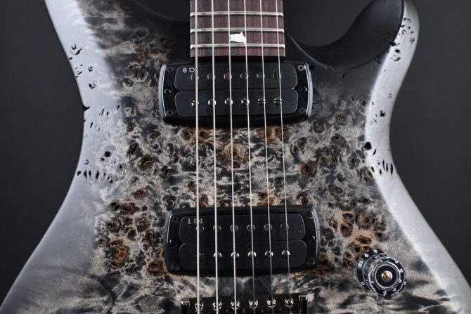 PRS S2 Wood Library Custom 24-08 Poplar Burl Charcoal Burst #195