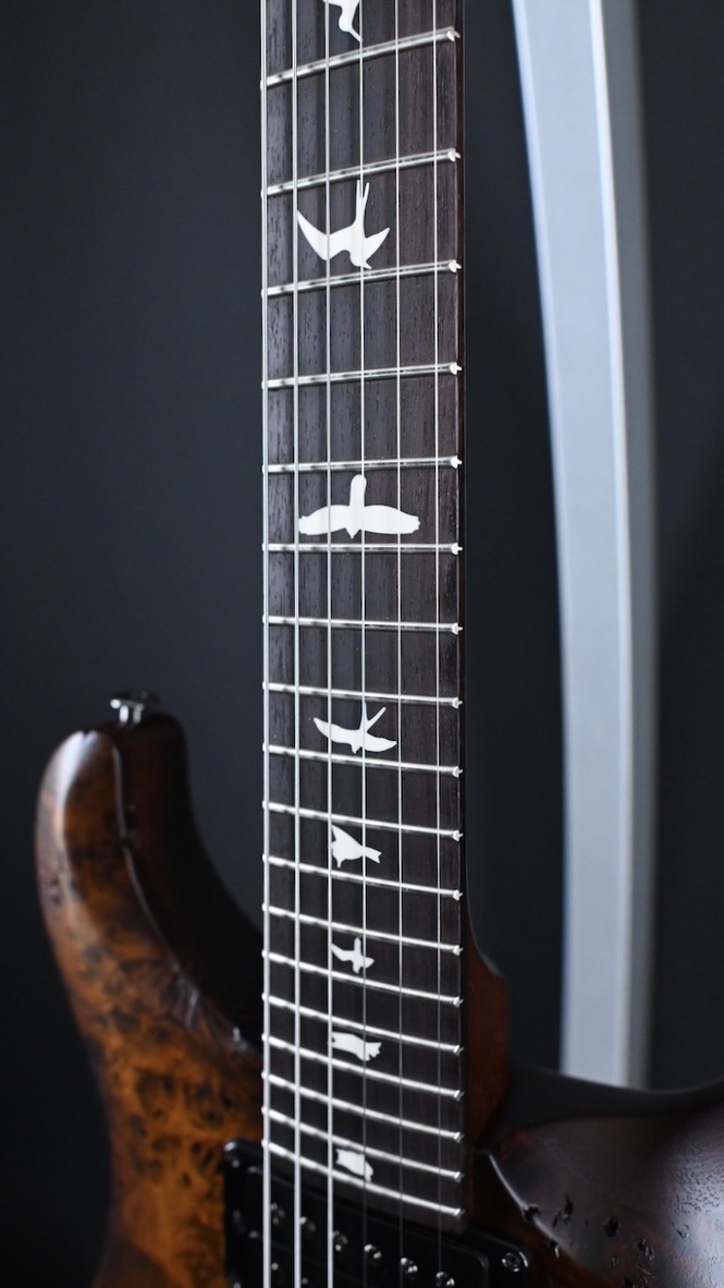 PRS S2 Wood Library Custom 24 Poplar Burl Black Gold Burst #199