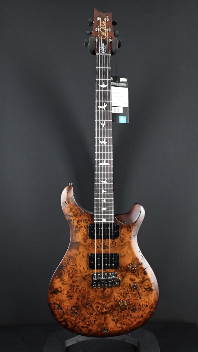 PRS S2 Wood Library Custom 24 Poplar Burl Black Gold Burst #199