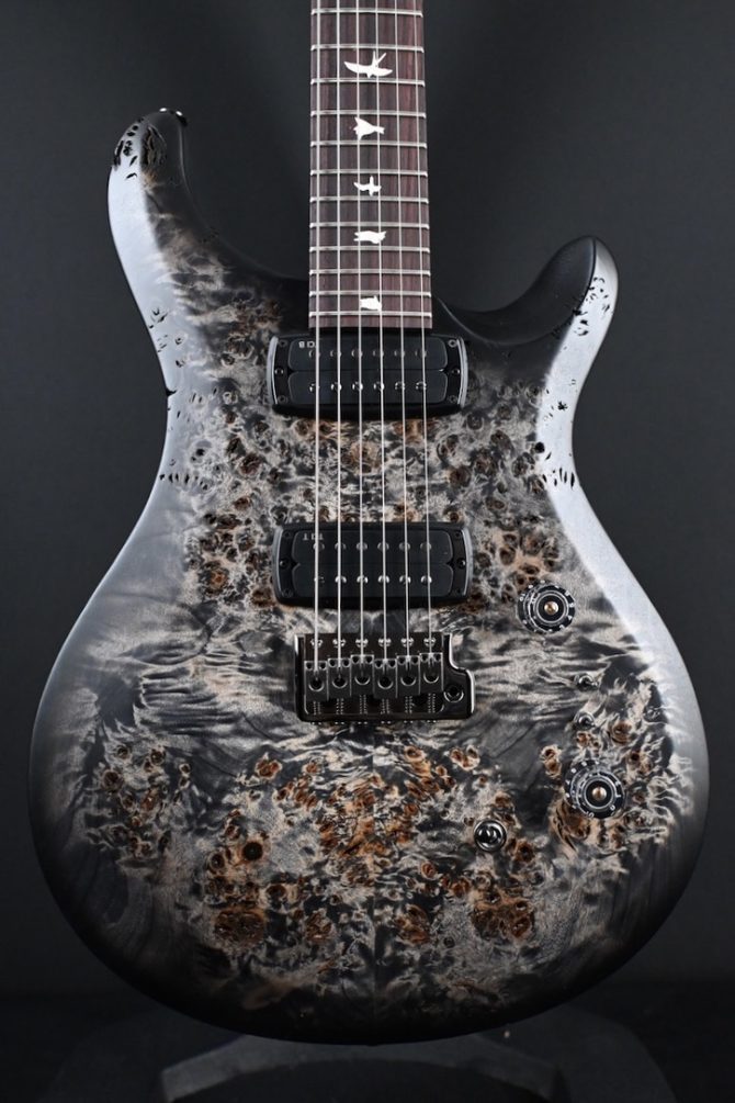 PRS S2 Wood Library Custom 24-08 Poplar Burl Charcoal Burst #195