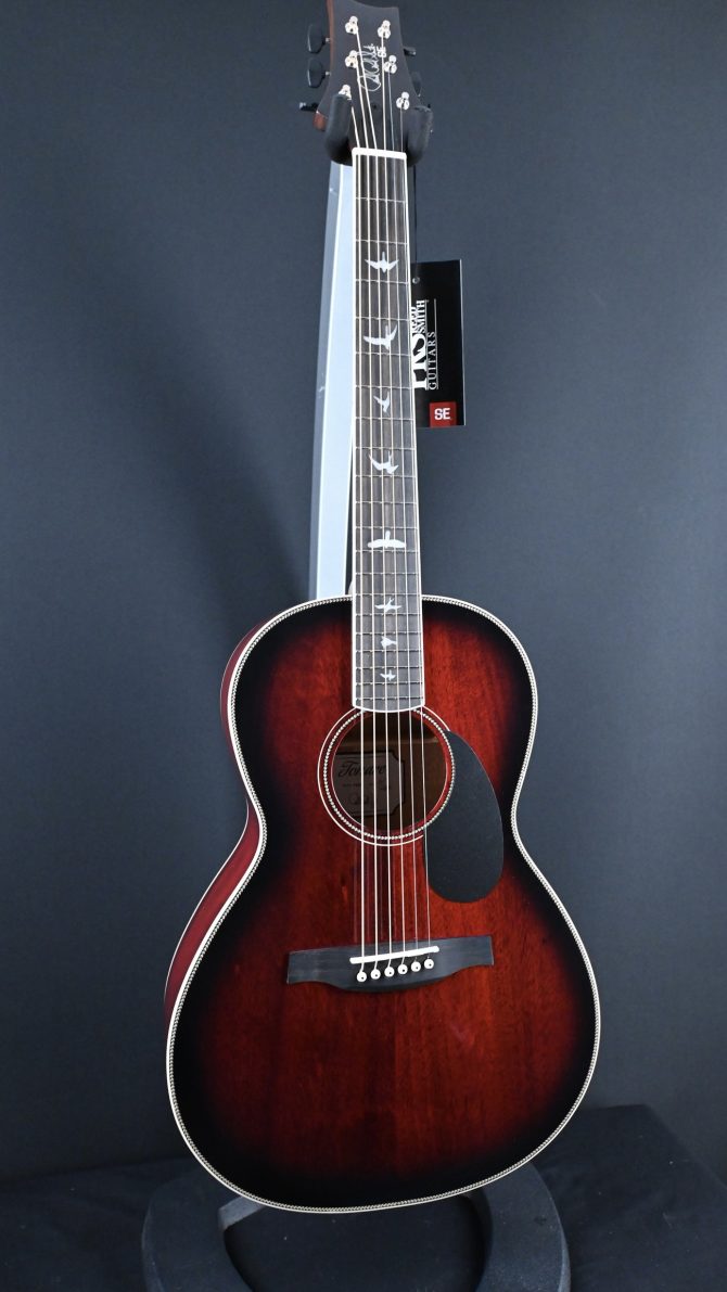 PRS SE P20E Parlor Acoustic Guitar Fire Red Burst #422