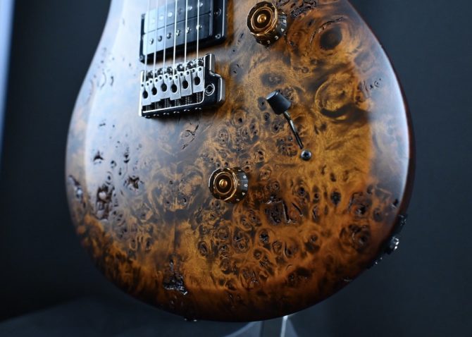 PRS S2 Wood Library Custom 24 Poplar Burl Black Gold Burst #199