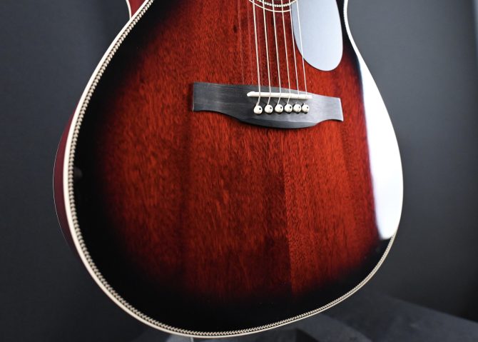 PRS SE P20E Parlor Acoustic Guitar Fire Red Burst #422