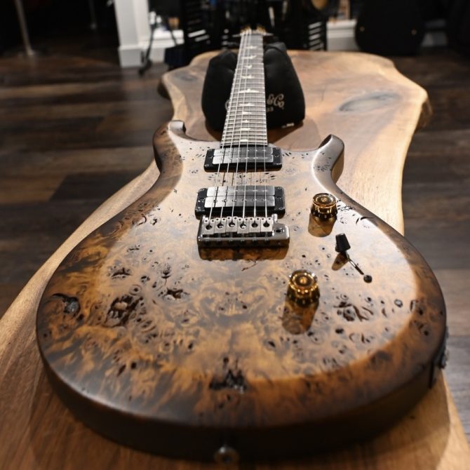 PRS S2 Wood Library Custom 24 Poplar Burl Black Gold Burst #199