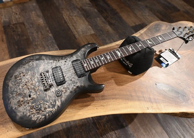 PRS S2 Wood Library Custom 24-08 Poplar Burl Charcoal Burst #195