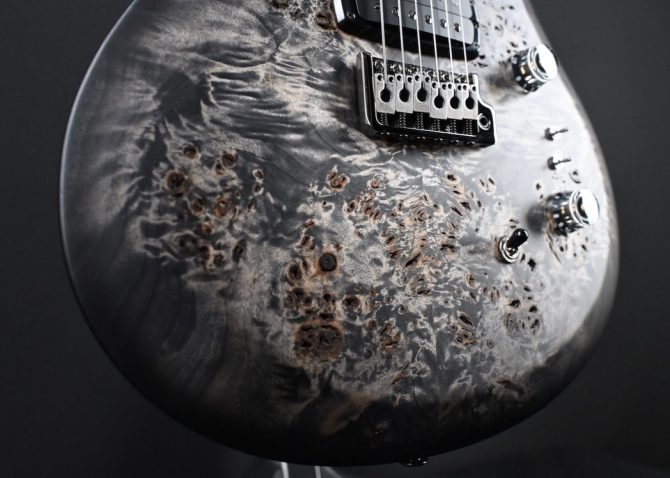 PRS S2 Wood Library Custom 24-08 Poplar Burl Charcoal Burst #195