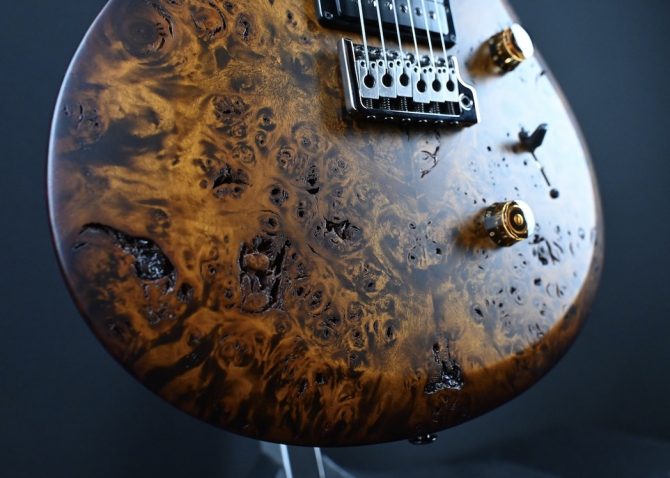 PRS S2 Wood Library Custom 24 Poplar Burl Black Gold Burst #199