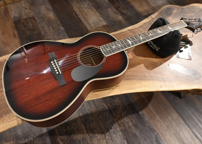 PRS SE P20E Parlor Acoustic Guitar Fire Red Burst #422