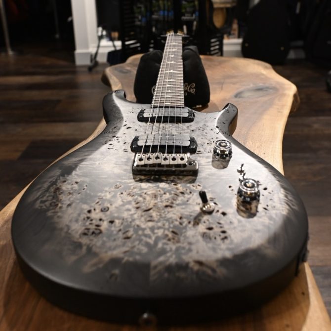 PRS S2 Wood Library Custom 24-08 Poplar Burl Charcoal Burst #195