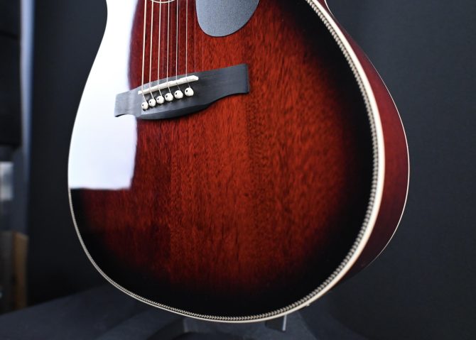 PRS SE P20E Parlor Acoustic Guitar Fire Red Burst #422