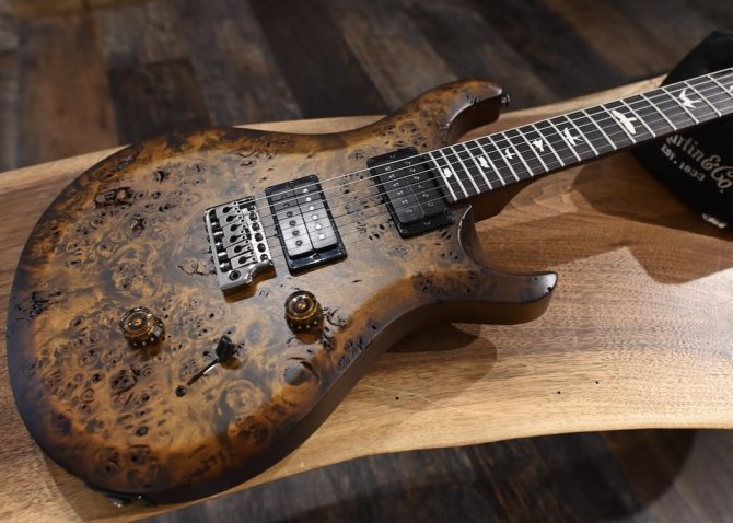 PRS S2 Wood Library Custom 24 Poplar Burl Black Gold Burst #199