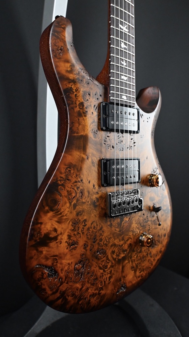 PRS S2 Wood Library Custom 24 Poplar Burl Black Gold Burst #199