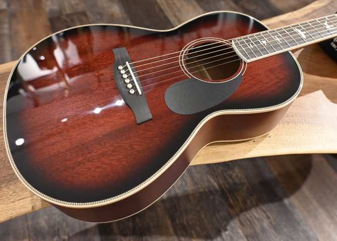PRS SE P20E Parlor Acoustic Guitar Fire Red Burst #422